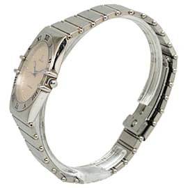 Omega-Reloj Omega Constellation de acero inoxidable y cuarzo plateado-Plata