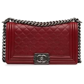 Chanel-Patta da ragazzo in pelle di agnello media rossa Chanel-Rosso