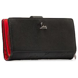 Christian Louboutin-Christian Louboutin Black Paloma Leather Long Wallet-Black