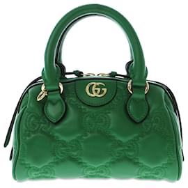Gucci-Gucci Green Mini GG Matelasse Marmont Satchel-Green