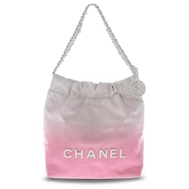 Chanel-Couro de bezerro Chanel Rosa Mini Gradiente 22 Sacola-Rosa
