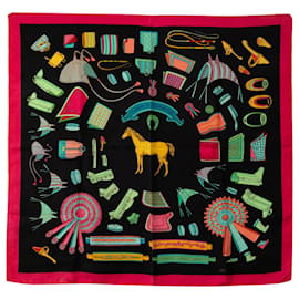 Hermès-Hermès Albums De Colportage Noir Foulard En Soie-Noir