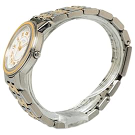 Hermès-Relógio Carrick em aço inoxidável com quartzo prateado Hermes-Prata,Outro