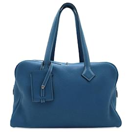 Hermès-Hermes Blaue Clemence Victoria II 35-Blau