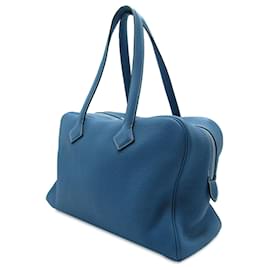 Hermès-Hermes Blaue Clemence Victoria II 35-Blau