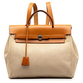 Hermès-Hermès Brown Herbag PM-Marron,Beige