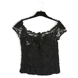 Chanel-Mid 1990s Chanel Top FR36 Lace Bustier US6 UK8-Noir