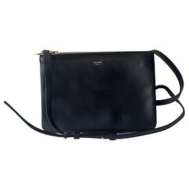Céline borsa Celine Small Trio in pelle di agnello liscia Nero