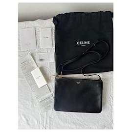 Céline-borsa Celine Small Trio in pelle di agnello liscia-Nero