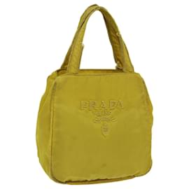 Prada-PRADA Hand Bag Nylon Yellow Auth bs13368-Yellow