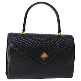 Bally-BALLY Matelasse Borsa a mano Pelle Nera Auth ki4333-Nero