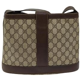 Gucci-GUCCI GG Canvas Shoulder Bag PVC Beige Auth hk1205-Beige