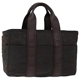 Hermès-HERMES Acape Luco PM Hand Bag Nylon Brown Auth bs13398-Brown
