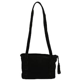 Autre Marque-BOTTEGA VENETA Shoulder Bag Suede Black Auth bs13425-Black