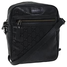 Gucci-GUCCI GG Canvas Shoulder Bag PVC Black Auth ac2900-Black