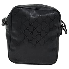 Gucci-GUCCI GG Canvas Shoulder Bag PVC Black Auth ac2900-Black