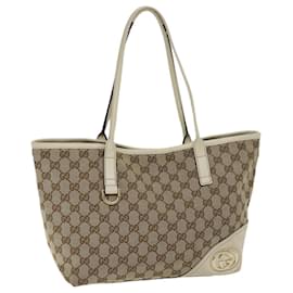 Gucci-GUCCI GG Lona Tote Bag Bege 169946 Auth yk11712-Bege