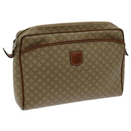Céline CELINE Macadam Canvas Clutch Bag Bege Auth yk11631 Bege