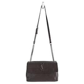 Saint Laurent-Leather Handbag-Grey