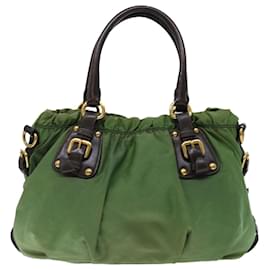 Prada-PRADA Tote Bag Nylon 2way Green Auth ac2859-Green
