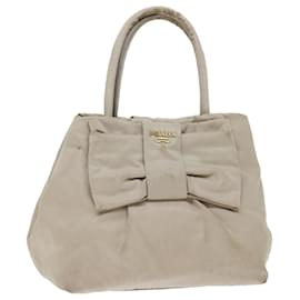 Prada-PRADA Hand Bag Nylon Beige Auth bs13455-Beige