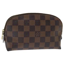 Louis Vuitton-LOUIS VUITTON Damier Ebene Pochette Cosmética PM Bolsa N47516 Autenticação de LV 70492-Outro