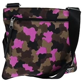 Prada-PRADA Camouflage Shoulder Bag Nylon Pink VA0886 Auth yk11624-Pink