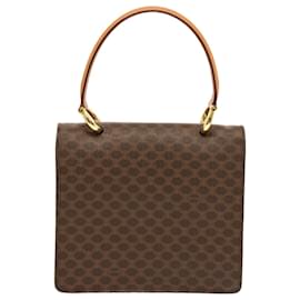 Céline-CELINE Bolsa de mão em lona macadame PVC marrom Autenticação 70045-Marrom