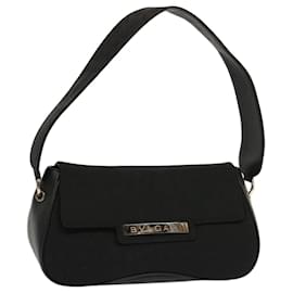 Bulgari-BVLGARI Logo Mania Borsa a tracolla Canvas Nera Auth 70826-Nero