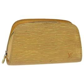 Louis Vuitton-LOUIS VUITTON Estuche Epi Dauphine PM Amarillo M48449 LV Auth 70694-Amarillo