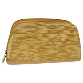 Louis Vuitton-LOUIS VUITTON Epi Dauphine PM Pouch Yellow M48449 LV Auth 70694-Yellow