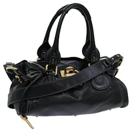 Chloé-Chloe Paddington Hand Bag Leather 2way Black Auth 70392-Black
