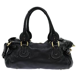 Chloé-Chloe Paddington Hand Bag Leather 2way Black Auth 70392-Black