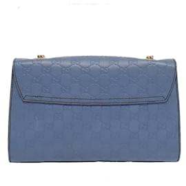 Gucci-GUCCI GG Canvas Guccissima Chain Shoulder Bag Blue 295402 auth 70331-Blue