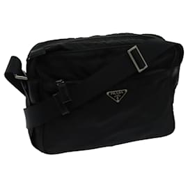 Prada-PRADA Shoulder Bag Nylon Black Auth bs13403-Black
