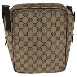 Gucci-GUCCI GG Canvas Shoulder Bag Beige Auth 70613-Beige