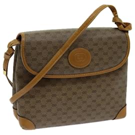 Gucci-GUCCI Micro GG Supreme Shoulder Bag PVC Beige 007 56 0087 Auth yk11542-Beige