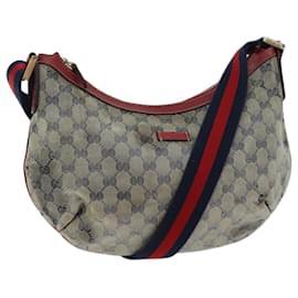 Gucci-Borsa a tracolla GUCCI Linea GG Crystal Sherry Beige Rosso Navy 181092 auth 70131-Rosso,Beige,Blu navy