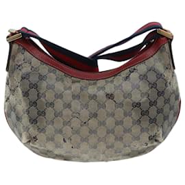 Gucci-Borsa a tracolla GUCCI Linea GG Crystal Sherry Beige Rosso Navy 181092 auth 70131-Rosso,Beige,Blu navy