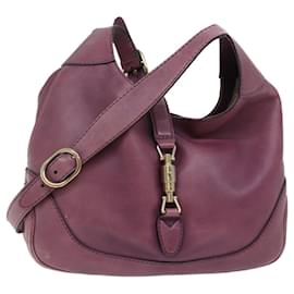Gucci-GUCCI Jackie Shoulder Bag Leather Purple 277520 auth 70782-Purple