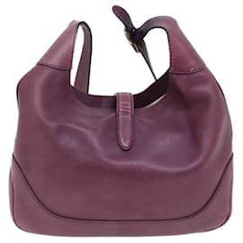 Gucci-GUCCI Jackie Shoulder Bag Leather Purple 277520 auth 70782-Purple