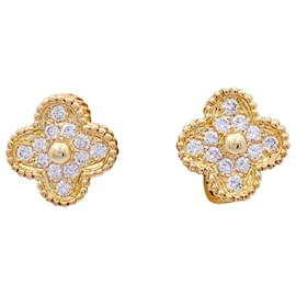 Autre Marque-Van Cleef & Arpels earrings, "Vintage Alhambra", Yellow gold, diamants.-Other