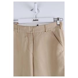 Prada-Pantalones rectos en algodón-Beige