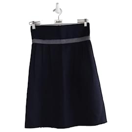 Marni-wrap wool skirt-Navy blue