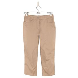 Hermès Pantalones ajustados de algodón Beige