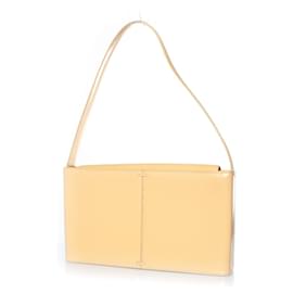 Donna Karan-DKNY, bolsa de ombro em couro amarelo claro-Amarelo