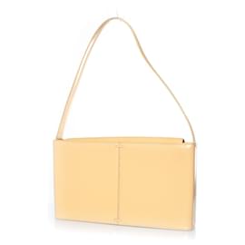 Donna Karan-DKNY, bolso de hombro de cuero en amarillo suave-Amarillo