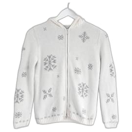 Loro Piana-Cardigan giacca in doppio cashmere a fiocco di neve di Loro Piana-Crudo