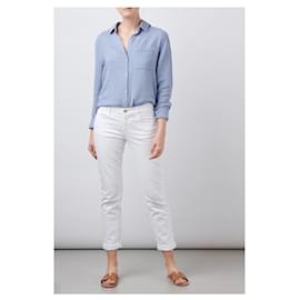Frame Denim-Frame Le Garcon White Boyfriend Jeans-White