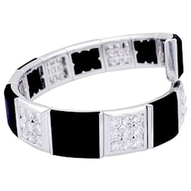 Chanel-Bracelet Chanel, "Harmonie", or blanc, diamants, onyx.-Autre